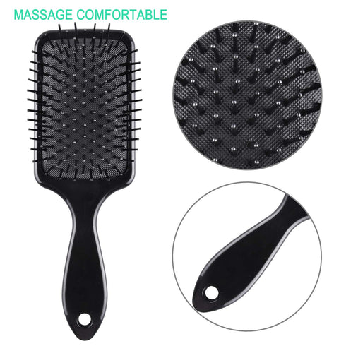 SIQUK 6 Pieces Hair Brush Comb Set, Paddle Brush and Black Combs for Men and Women, Wet, Dry, Curly Hair