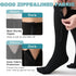 Owcorowan 2 15-20mmHg Pairs Zipper Compression Socks, Closed Toe Knee High Compression Stockings for Women and Men