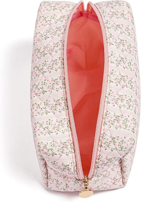 Makeup Bag Travel Cosmetic Bag for Women Girls, Floral Toiletry Organizer Makeup, Zipper Pouch, Portable Storage Bag