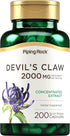 Piping Rock Devils Claw 2000mg - 200 Capsules Herbal Supplement Concentrated Extract for Joint Support