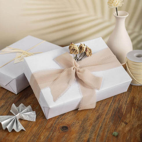 Retrify White Kraft Paper Roll 17 Inches x 32.8 Feet Mini Roll Solid Color Gift Wrapping Paper for All Occasion
