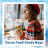 Watersay Wrapping(50 Sets,Cocoa) Christmas Treat Bags Toppers with Self Adhesive Bag Cute Winter Hot Chocolate Candy