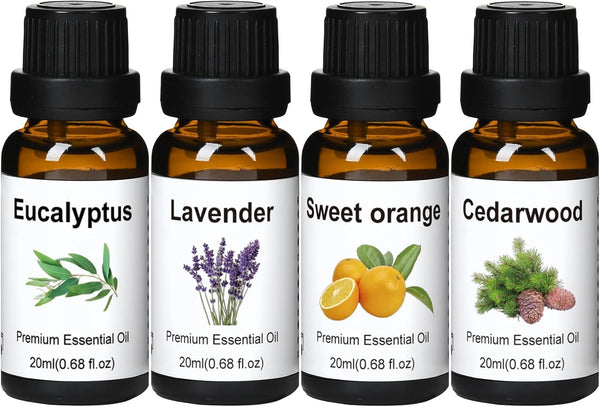 Essential Oils Set-Essential Oils- Perfect for Diffuser,Candle Making,Soap Making -Eucalyptus, Lavender,Cedarwood &