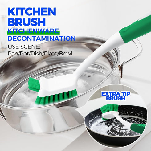 Set Holikme Cleaning Brush for Household Use, Scrub Brush, Kitchen Brush, Tile Lines Brush for Bathroom, Floor, Tub