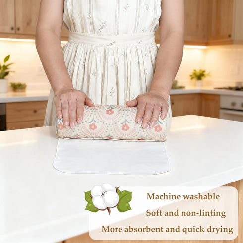 ROGITU 25 Pack Reusable Tissue Paperless Towel Roll Washable Cotton for Kitchen Towels Zero Waste Products Replacement