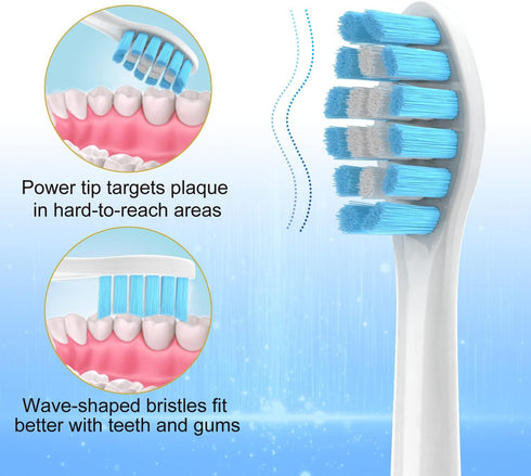 Replacement Toothbrush Heads for Philips Sonicare - Medium Soft, 8 Pack
