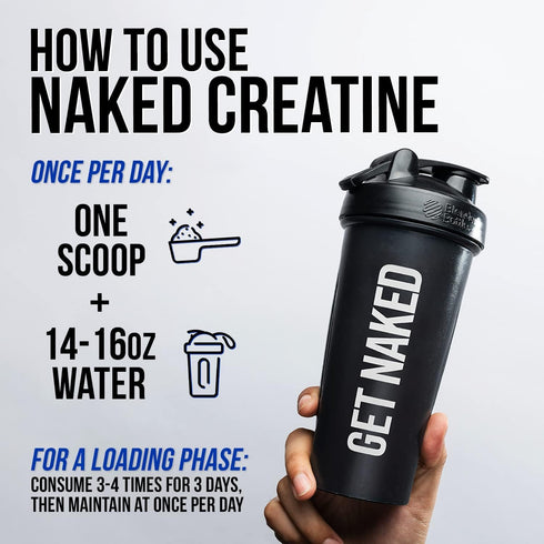 Naked Pure Micronized Creatine Monohydrate - 100 Servings, 500 Grams, Vegan, Non-GMO, Gluten Free