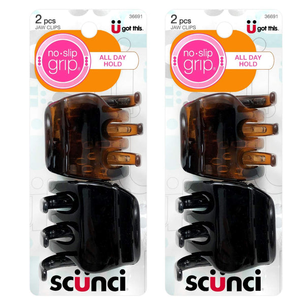 Scunci Chunky Jaw Clips, No-Slip Grip, All-Day Hold, 2-Pieces per Pack (2-Pack)