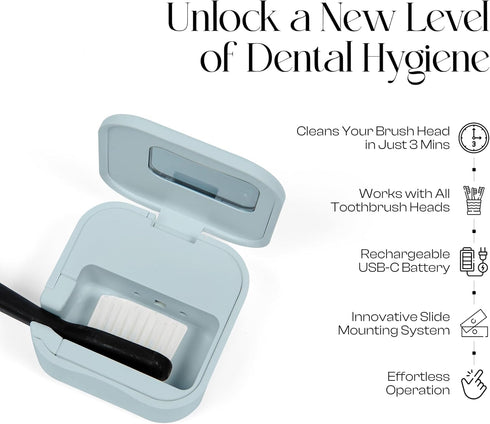 Mondano UV-C Toothbrush Sanitizer and Holder, Rechargeable Travel Case for Manual/Electric Toothbrush Heads