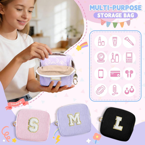 Initial Period Bag, Small Period Pouches for Teen Girls, Personalized Sanitary Napkin Storage Bag, Compact Discreet Pad