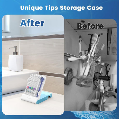 Replacement Tips for Waterpik, Water Flosser Heads Parts for Oral Irrigator (6 Tips Different & Storage Case)