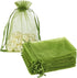 HRX Package 100pcs Olive Green Organza Drawstring Bags - 4 x 6 inch Candy Mesh Gift Bags Jewelry Pouches