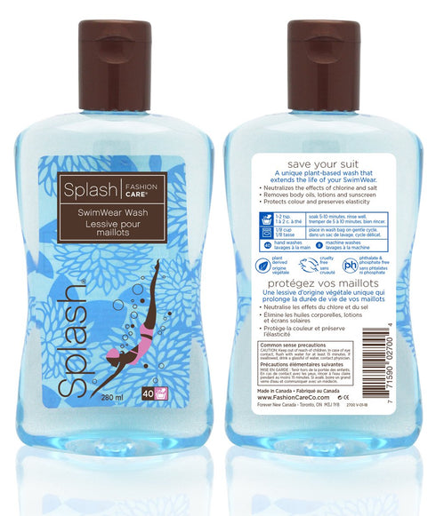 Splash Swimsuit Detergent - Chlorine Removal Wash- Gentle Soap - Delicate -280 ml-3 Pack