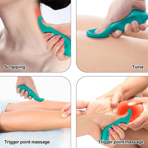 hautllaif Set 1 1 4-Legged Manual Trigger Point Massage Tool and Thumb Saver for Full Body Deep Tissue Massage, Include