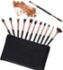 Z'OREYA 12 Pcs Professional Eye Makeup Brushes Set, Eyeshadow, Eyebrow, Blending, Fan, with Carrying Bag, Black
