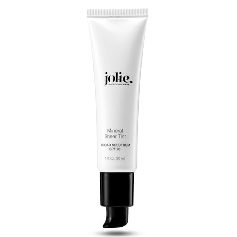 Jolie Mineral Sheer Tint SPF 20, Oil Free Face Tinted Moisturizer, Hydration, Coverage, Vegan (Cameo Glow)