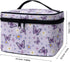 Purple Butterfly Makeup Bag - Cute Floral Cosmetic Organizer for Women, Portable Toiletry Case for Travel
