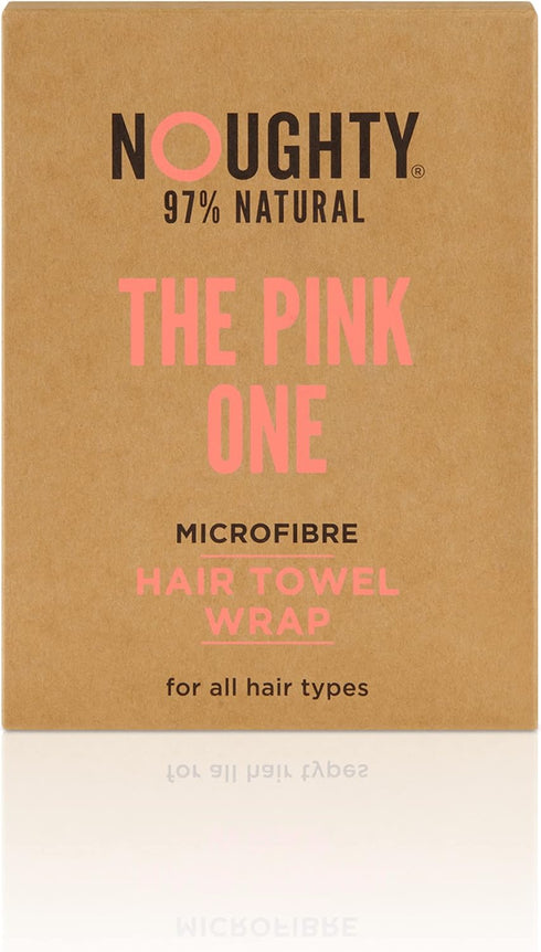 Noughty 97% Natural Pink Microfibre Hair Towel Wrap, Quickly Absorbs Moisture & Reduces Breakage