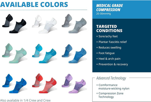 OS1st FS4 No Show Socks for Plantar Fasciitis Relief - Comfort & Support