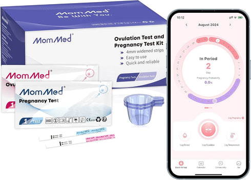 MomMed Ovulation Predictor Kit (HCG25-LH100), with 25 Pregnancy Test and 100 Ovulation