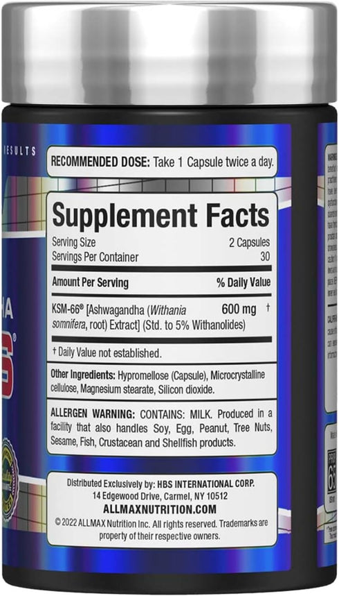 KSM-66 (60 30 ALLMAX Essentials Ashwagandha Veggie Caps) - Increase Muscle Strength & Recovery - Non-GMO, Gluten Free