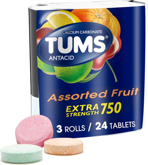 TUMS Tablets, 8 Count, Pack of 3