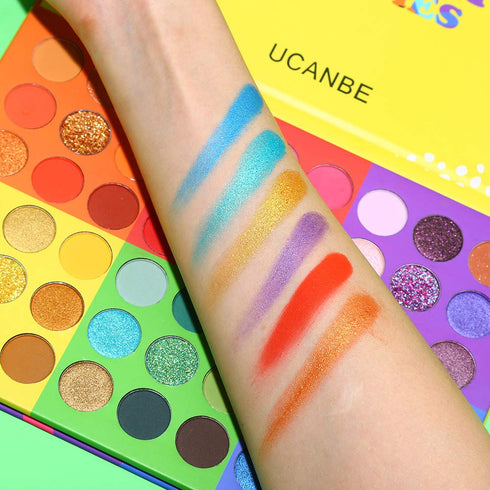 UCANBE 54 Colors Splashy Candies Eyeshadow Palette - Highly Pigmented Matte Shimmer Glitter Waterproof Long Lasting