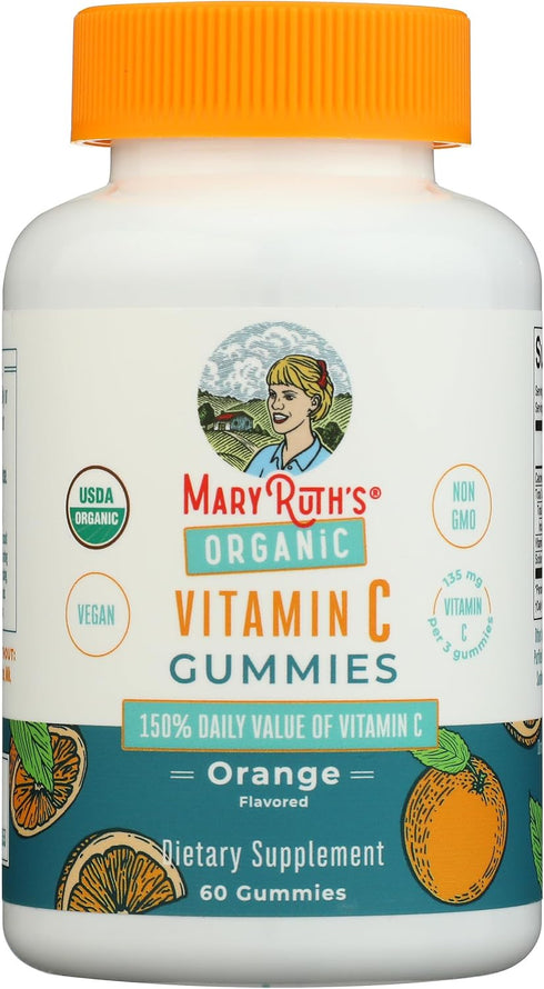 Gummies Gummies 14+ Immune 60 Count MARYRUTH'S Adult Vitamin C | USDA Organic | Vegan Chewable Vitamin C for Ages |