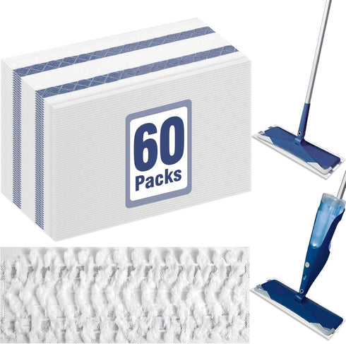 NXPPYY 60 Pack Disposable Microfiber Cleaning Pads for Bona Mop | Heavy-Duty Replacement