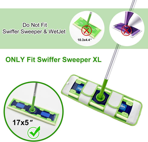 4 Pack Microfiber Mop Pads for Swiffer XL Mops, Reusable Wet and Dry Cloths for Hardwood Cleaning
