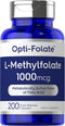 Carlyle L Methylfolate 1000mcg, 200 Capsules, Non-GMO, Gluten Free, Optimized and Activated