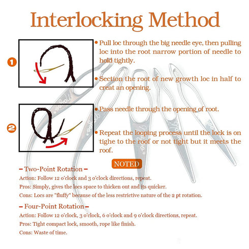 NAYOO Interlock Tool for Locs, EasyLoc Hair Tool for Dreadlocks, 5 Piece Silver Hair Locking Tool