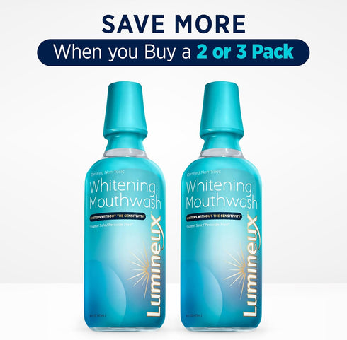 Lumineux Teeth Whitening Mouthwash, 16 Oz, 2 Pack, Peroxide Free, Enamel Safe