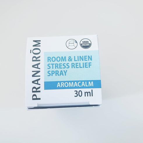 Pranarom Aromacalm Room & Linen Stress Relief Spray, 1oz, Orange, Bergamot, Lavender, Ylang Ylang, Essential Oil.
