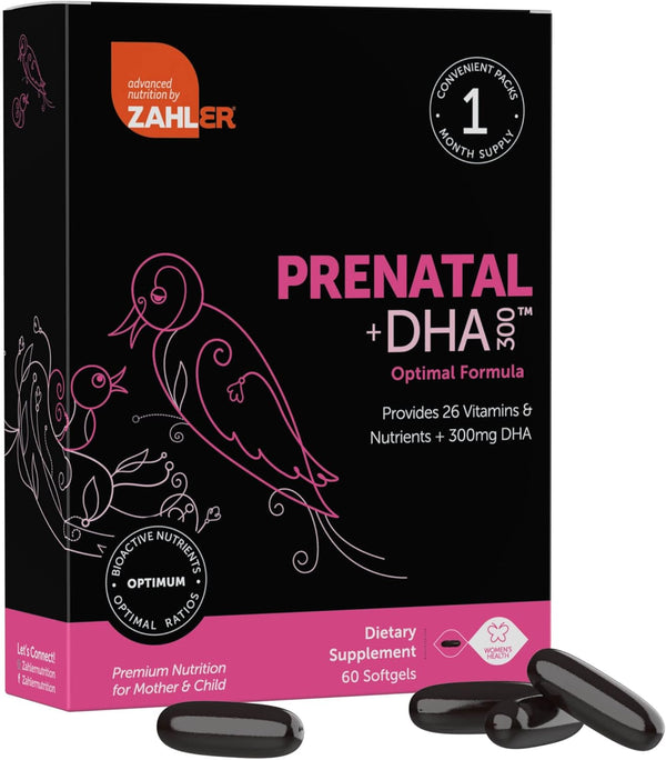 Zahler Prenatal Vitamin with DHA & Folate, Prenatal Multivitamin for Mother and Child, Kosher, Iron, 60 Softgels