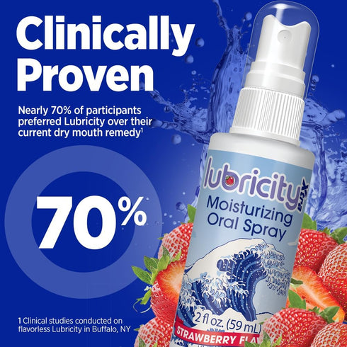 Dry Mouth Spray with Hyaluronic Acid and Xylitol, Strawberry Flavor, Advanced Formula, Saliva Substitute for Dry Mouth