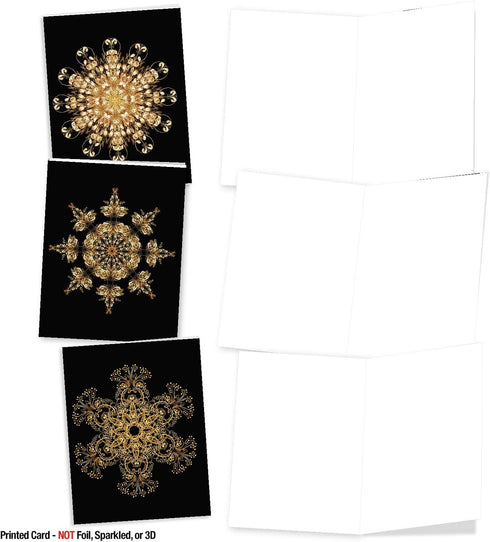 The Best Card Company - 10 Blank Note Cards Assortment (4 x 5.12 Inch) - Zen Patterns and Symbols, Bulk Boxed Set