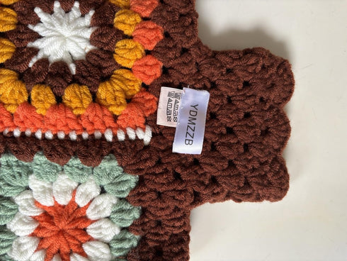 YDMZZB Pattern,2L Crochet Hot Water Bottle Cover,Granny Square Crochet Only Cover Bag (Rainbow Sunflower)