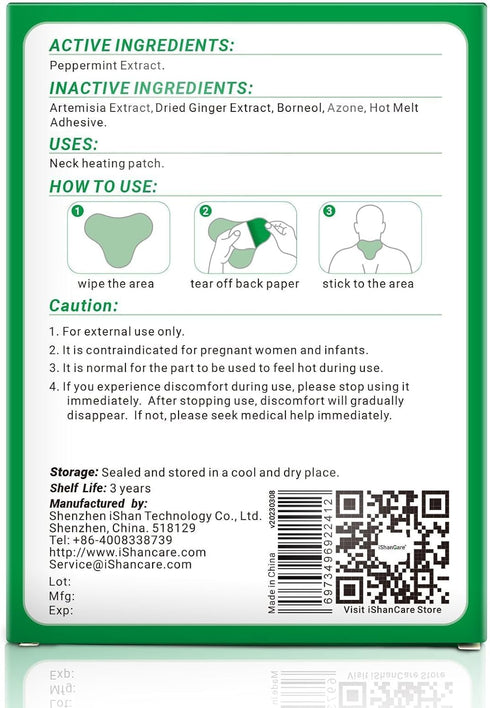 Neck Patches - 24 Count Maximum Strength Herbal Plaster Heat Patches for Joint Soreness Soothing Relief