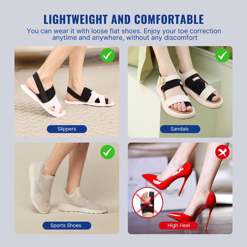 Fitgeno Bunion Corrector for Women & Men Big Toe: Adjustable Foot Straightener Splint Brace for Hallux Valgus Pain