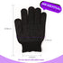 Teenitor Heat Resistant Glove with Silicone Bumps, Professional Heat Press Gloves for Hair Styling, Black