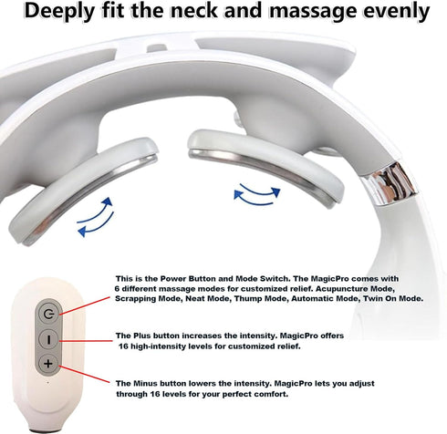 wfofmo 6 15 Vibrating Neck Massager with Vibration Modes & Intensity Levels,Promote Muscle Relaxation for Women Men