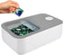 Skywin Laundry Pod Container Holder - Push-Open White with Grey Lid - Holds 11 Pounds, Fits 2 Bottles of Detergent