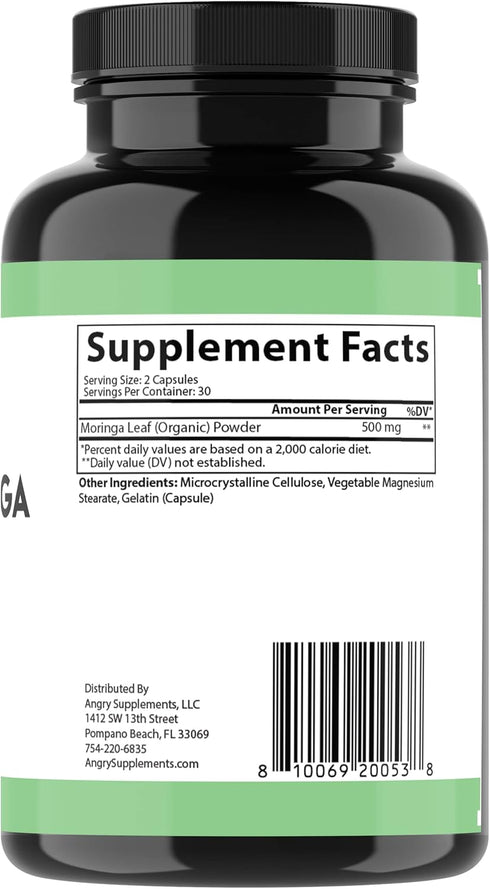 Organic Moringa, Nature’s Green Super Food Supplement, 100% Pure Leaf Powder, Body Detox and Digestive Health Aid