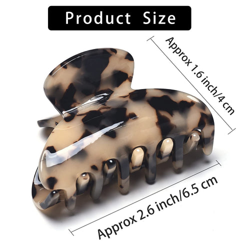Medium Tortoise Claw Hair Clips for Women & Girls, 3 Pack Leopard Print Hair Jaw Clips for Mother's Day Gifts