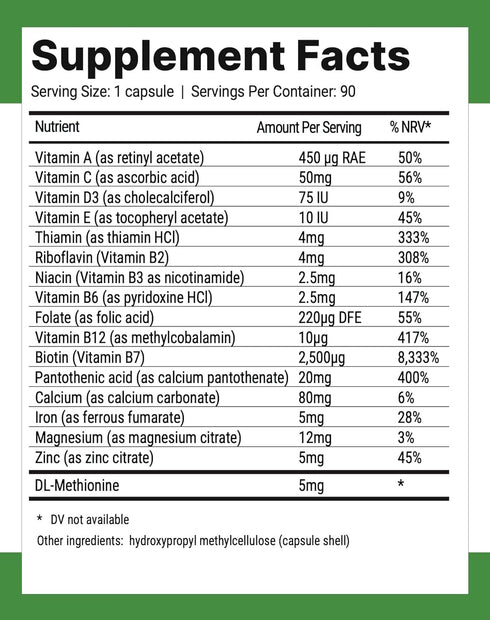Nutri-Align Hair Defence Biotin Complex | 90 Capsules | 2500mcg Biotin per Capsule | High Strength Hair Growth, Vitamin