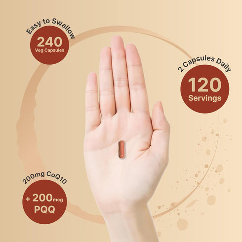 NatureBell CoQ10 (Ubiquinone) 200mg with PQQ | 240 Veggie Capsules | Antioxidant Support for Brain, Heart & Energy