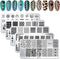 WOKOTO 5Pcs Nail Plates Stamping Set with Classic Geometric Stars Nail Art Kit