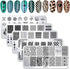 WOKOTO 5Pcs Nail Plates Stamping Set with Classic Geometric Stars Nail Art Kit