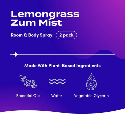 Indigo Wild Zum Mist Room and Body Spray - Lemongrass - 4 fl oz (2 Pack)